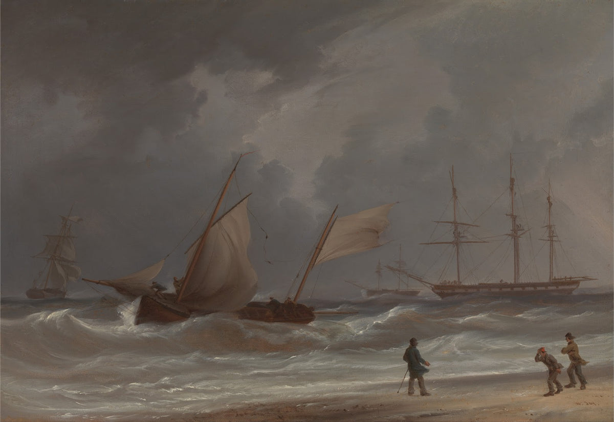 A Lugger Driving Ashore in a Gale