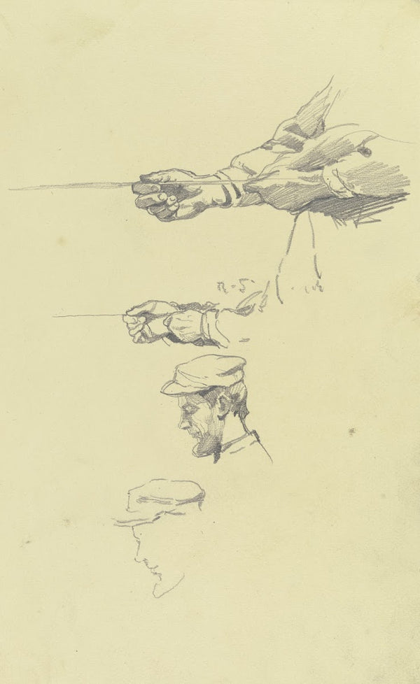 Kopf und Hände eines Arbeiters aus der Großen Spinnerei von Edam ca 1894