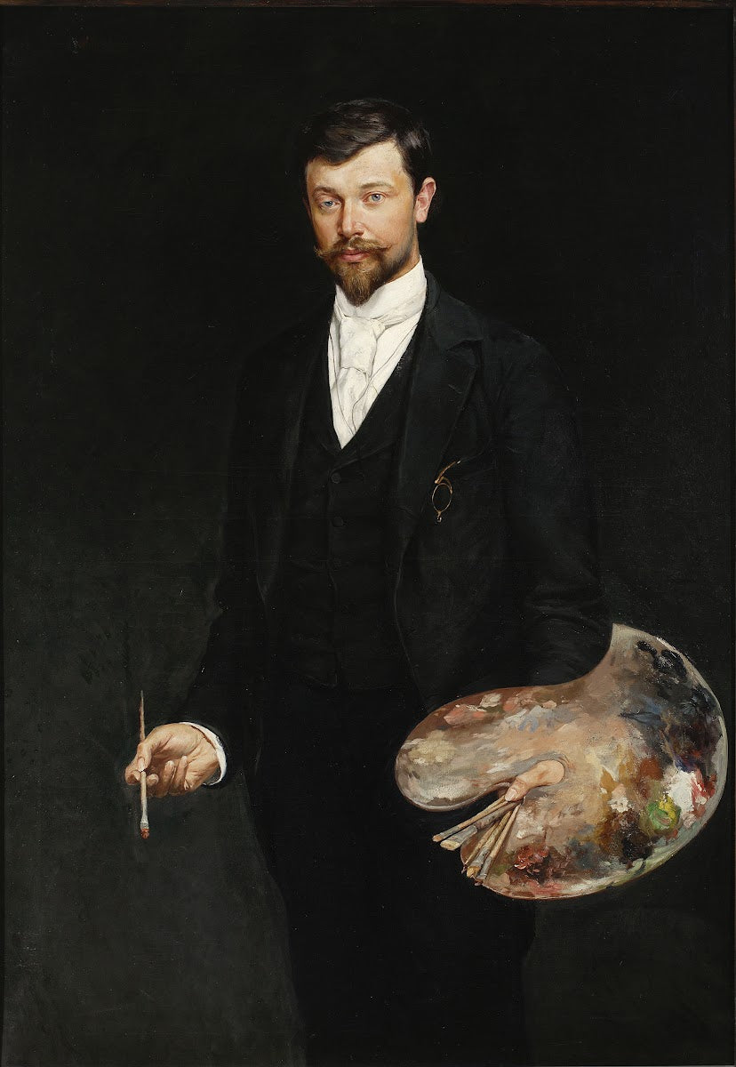 Self portrait with palette 1895