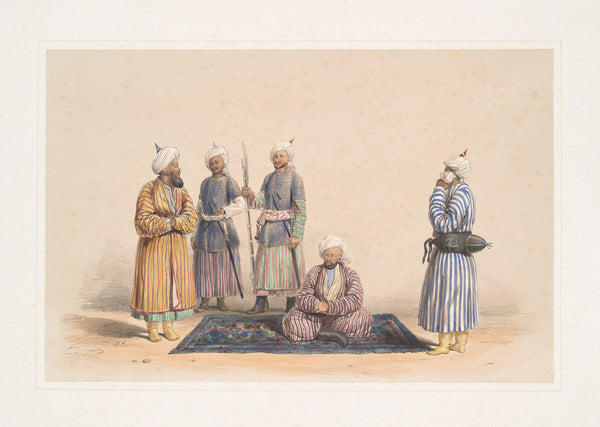 Mahomed Umeen Khan Walee of Khooloom with his minister and attendants 1843