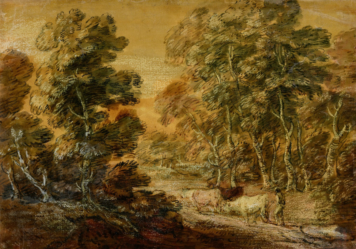 Wooded Landscape with Herdsman and Cattle early 1770s