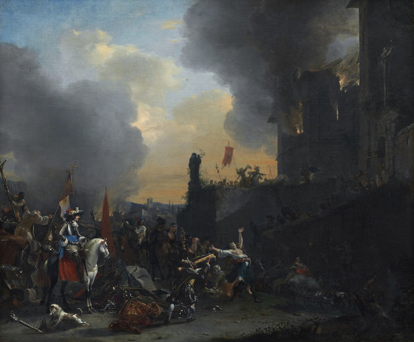 Soldiers Looting and Burning a Convent 1641 1678