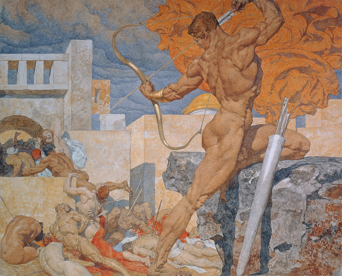 Apollo sending out the plague arrows around 1920