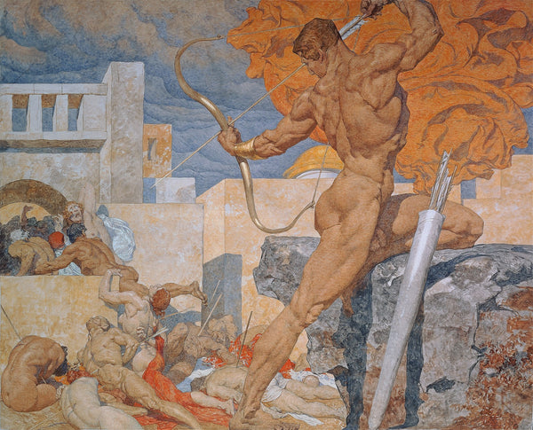 Apollo sending out the plague arrows around 1920