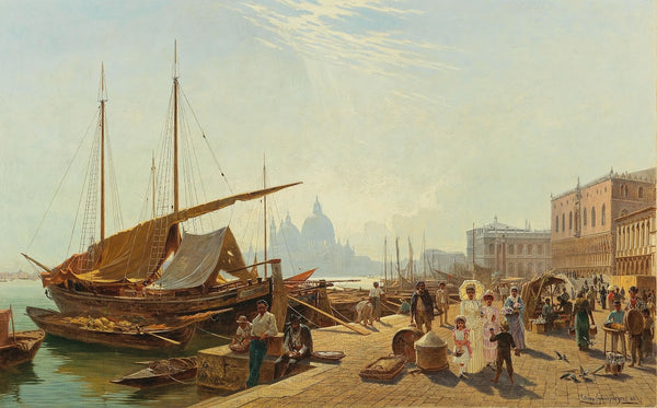 Die Riva schiavoni in Venedig 1884