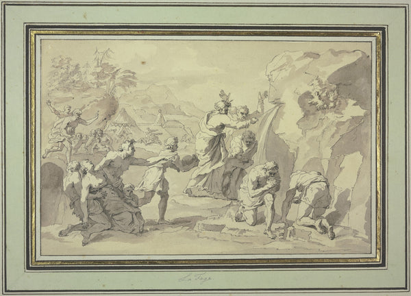 Moses schlägt Wasser aus dem Felsen