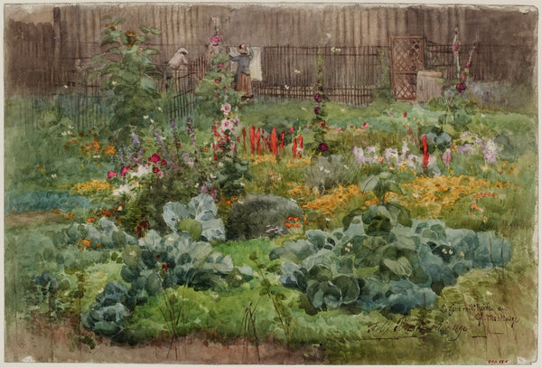 Un jardin fleuri au Grand Montrouge 1890