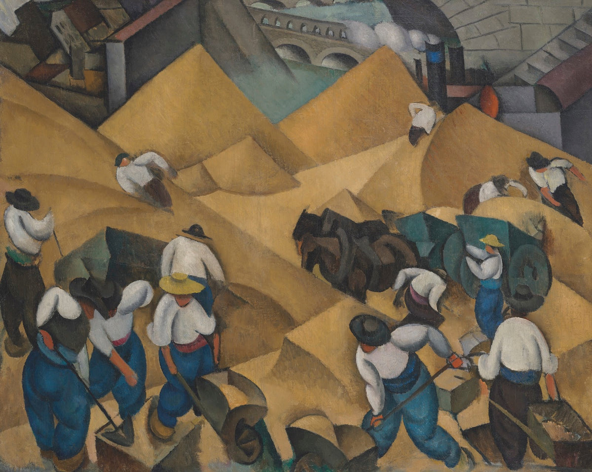 Shovelling sand on the Seine
