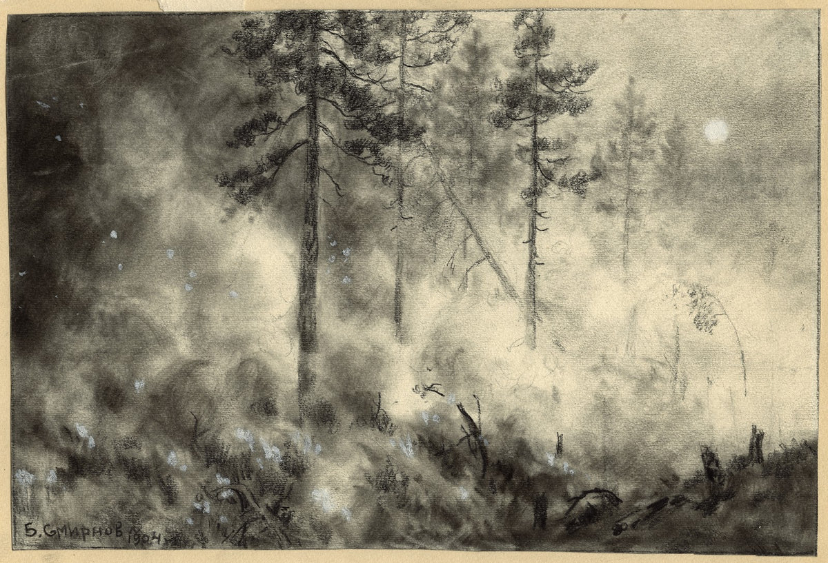 Fire on the Taiga near Krasnoyarsk 1904