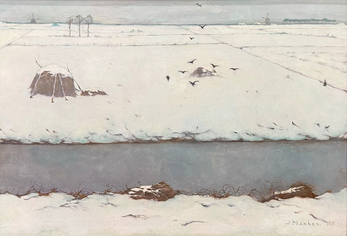 Sneeuwlandschap met sloot 1913