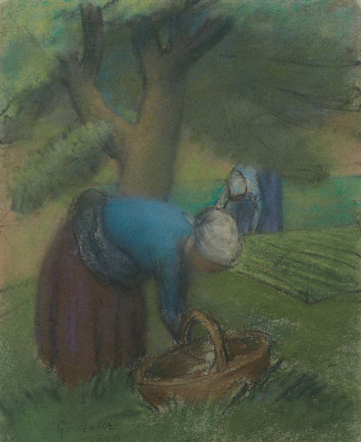 Deux paysannes au verger Two peasants in theorchard 1920