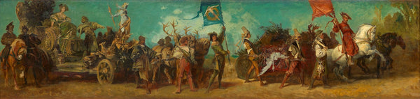 Entwurf zum Festzug 1879 Festwagen der Jagd 1879