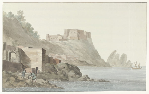 Rots en stad Scilla in de regio Calabrië aan de oostkust 1778