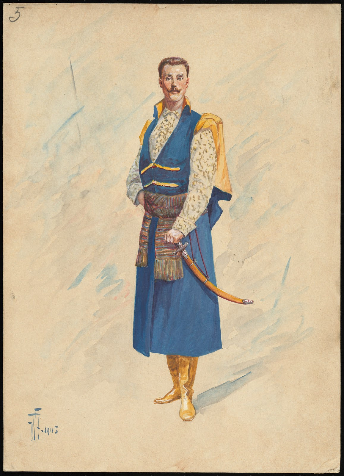 Unidentified Italian opera costume design plate 5 1905