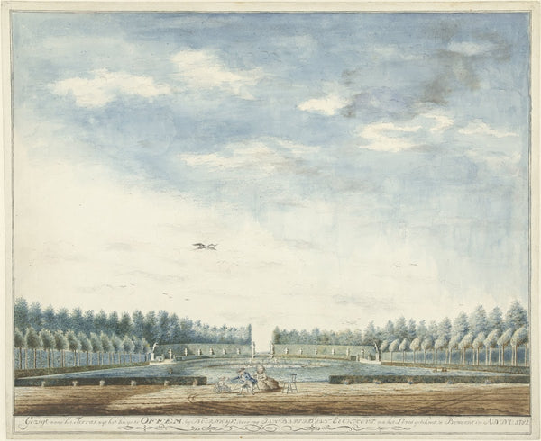 De tuin van het huis Offem bij Noordwijk 1782