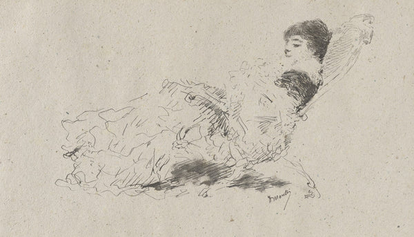 The Artists Daughter Eleonora Reclining on a Chaise Longue 1879
