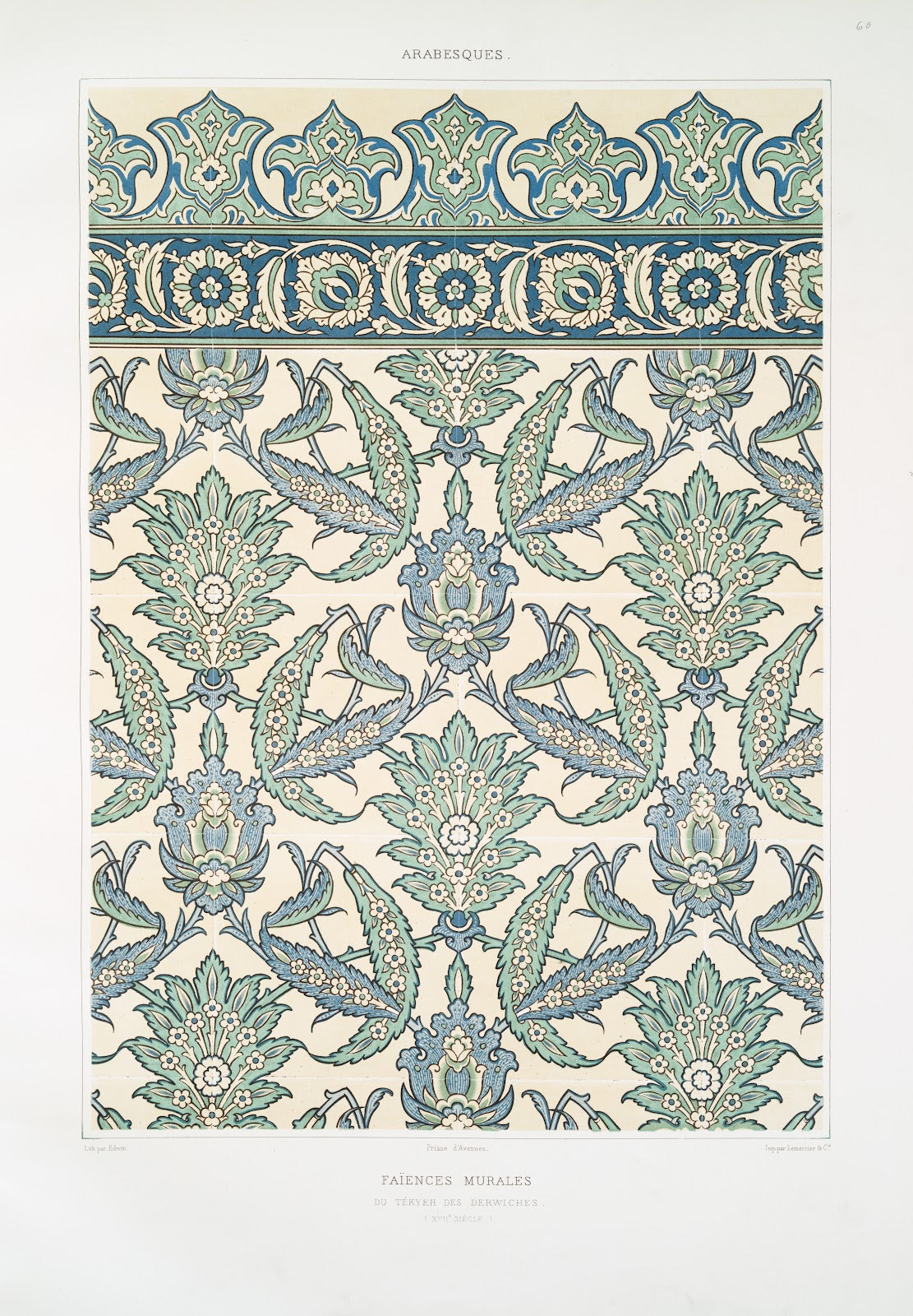 Arabesques faïences murales du tékyeh des derwiches XVIIe siècle 1877