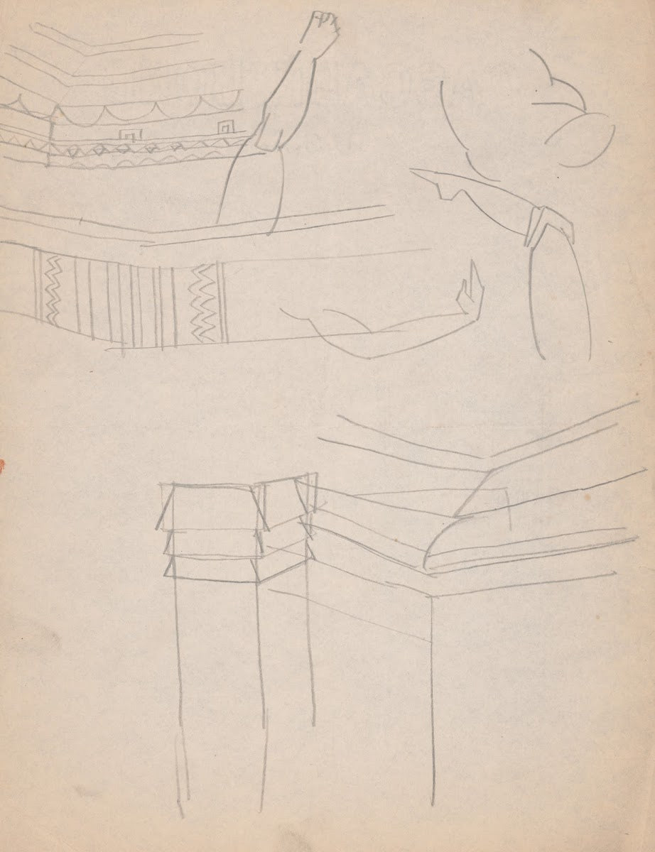 Design drawings for miscellaneous interiors some possibly related to the Hotel S