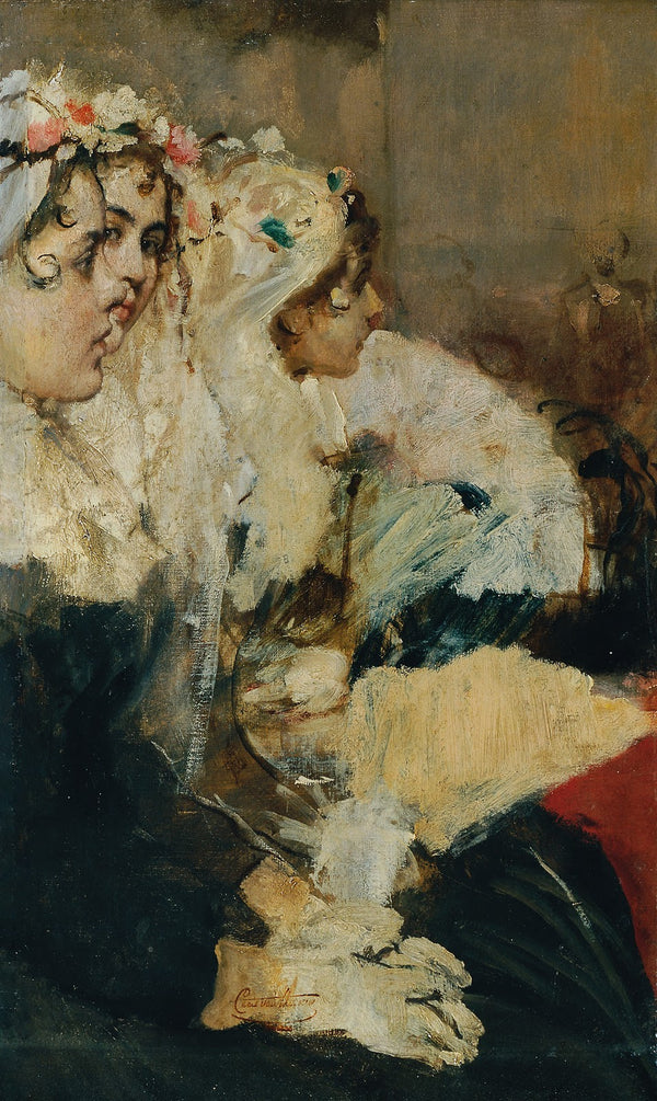 Katechismusprüfung in der Kirche Ölskizze zur Disputa 1890