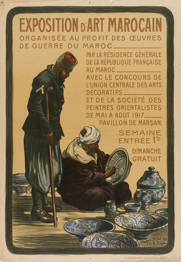 Exposition dArt Morocain Organisée au profit des oeuvres de guerre du Maroc 1917