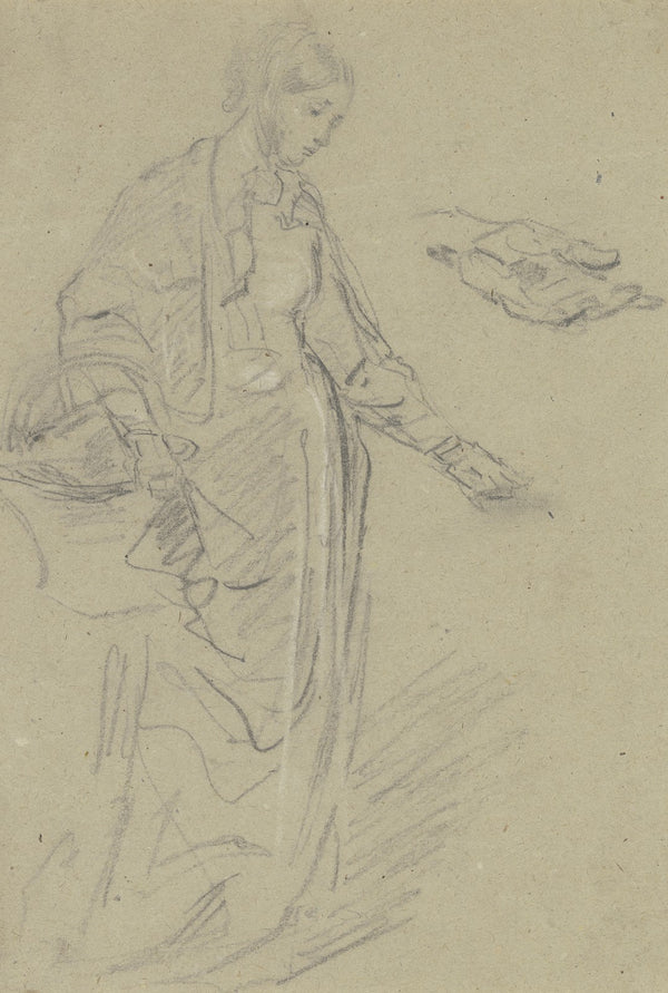 Young woman with market basket