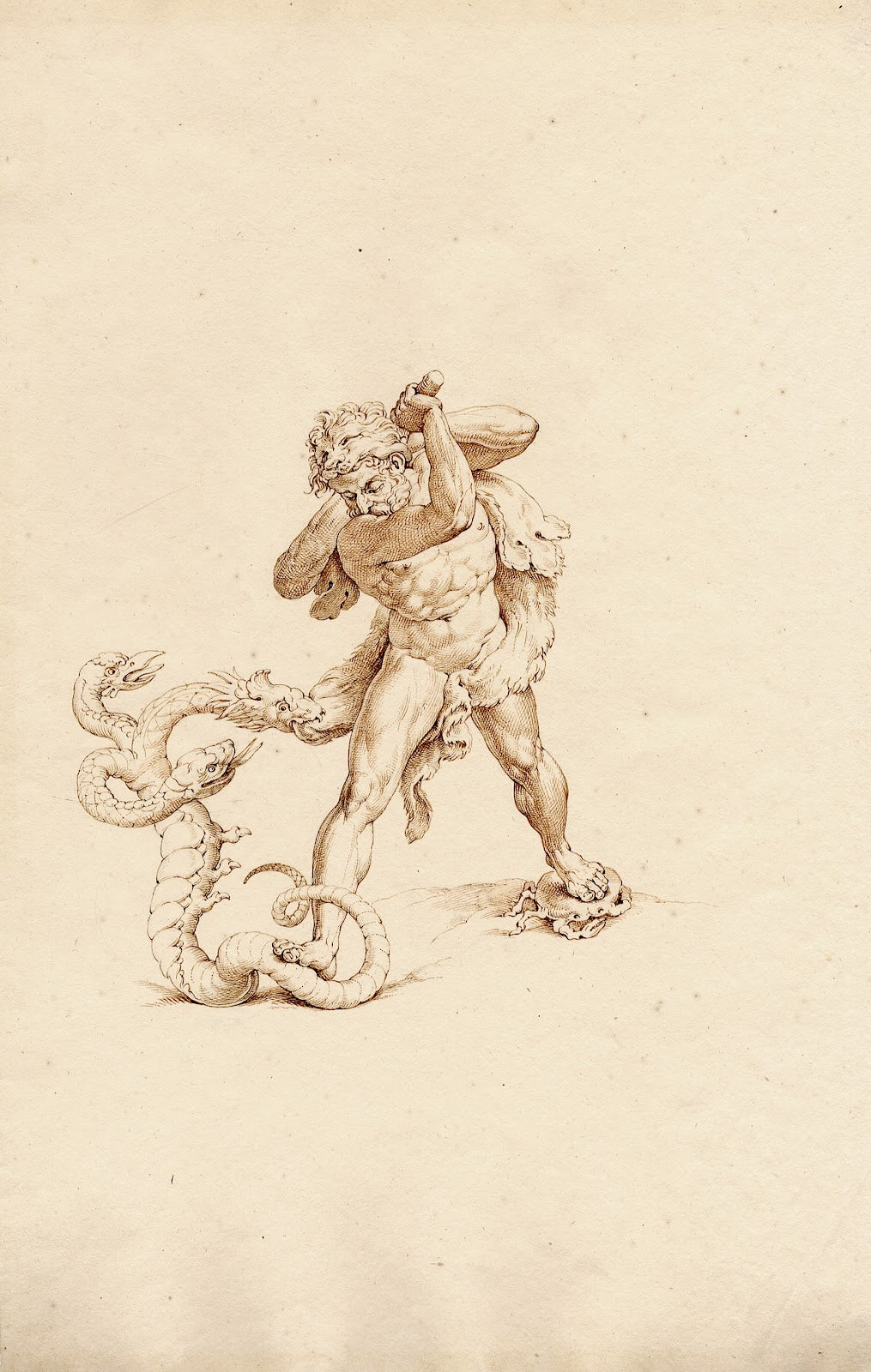 Hercules in gevecht met de Hydra van Lerna