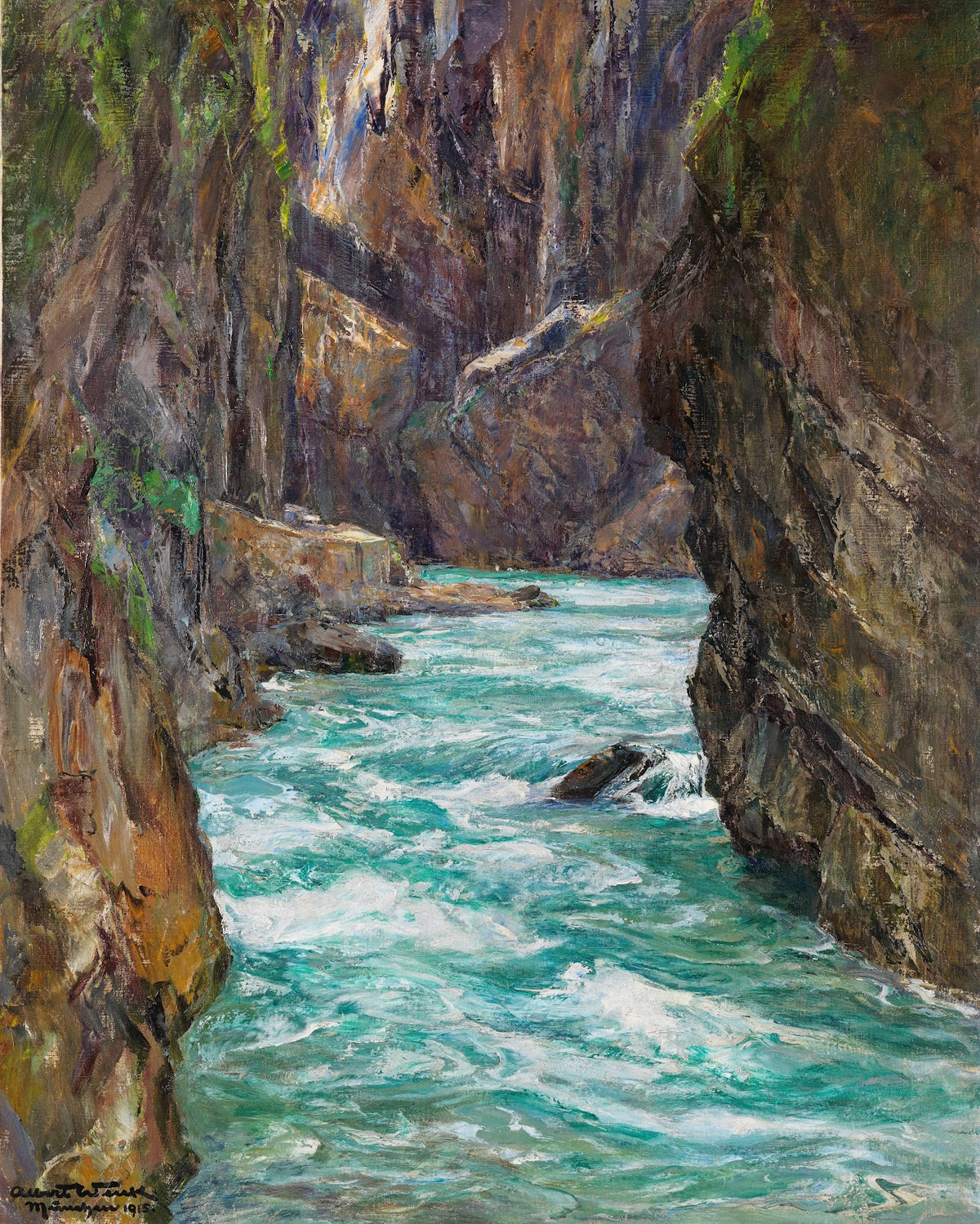 Die Partnachklamm bei Partenkirchen 1915