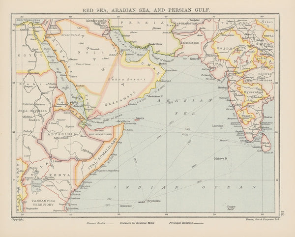 Red Sea Arabian Sea and Persian Gulf 1939