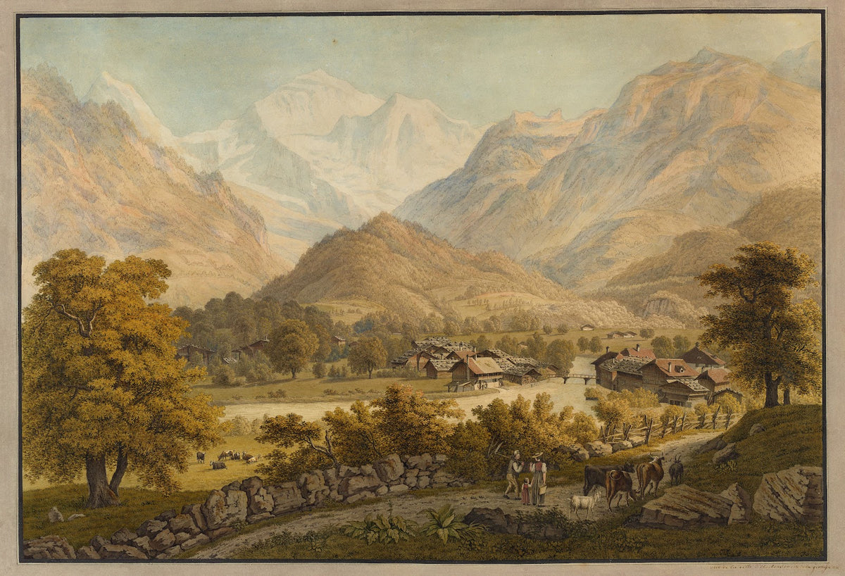 vue de la ville dUnterseen de la jungfrau 1915 1945