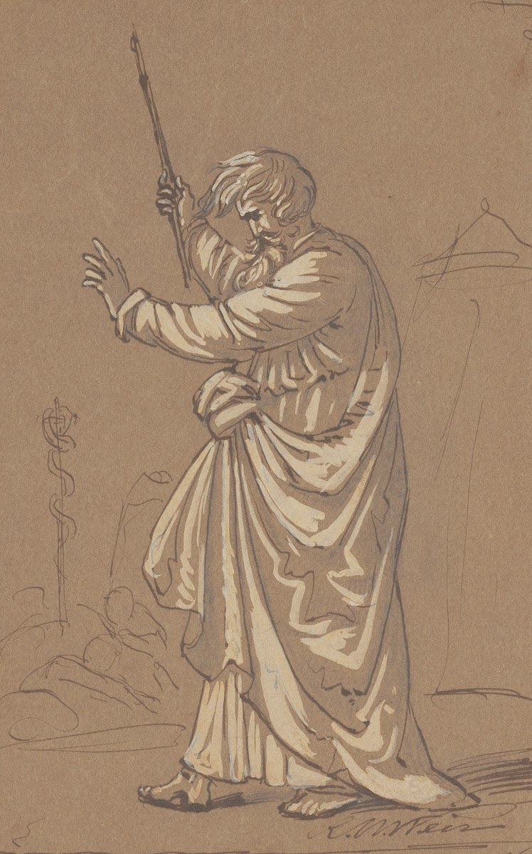 Aaron Converting His Staff into a Serpent c 1860s