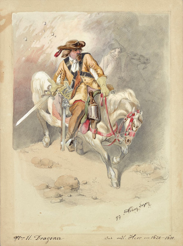 Dragoner auf Schimmel 1870