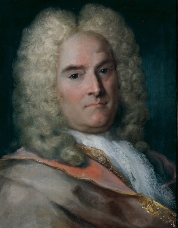 A Gentleman In A Gray Cape Over A Gold Embroidered Coat