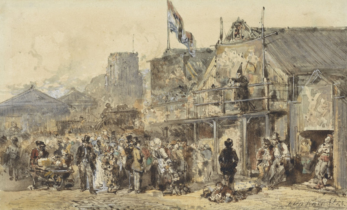 Kermis te Leeuwarden de Oldenhove in het verschiet 1853