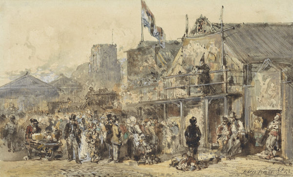 Kermis te Leeuwarden de Oldenhove in het verschiet 1853