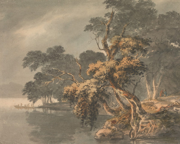 Autumn Trees by a Lake