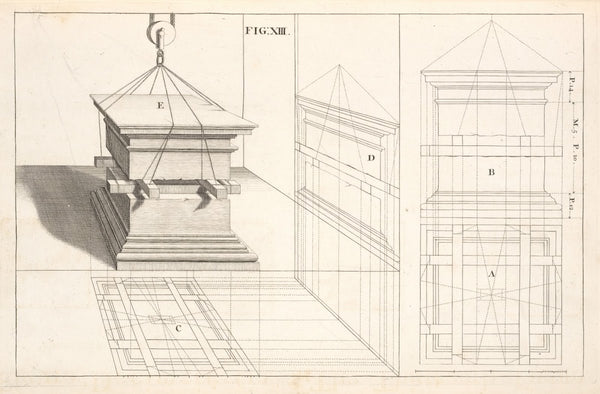 The projection of a pedestal of the composite order in perspective 1707
