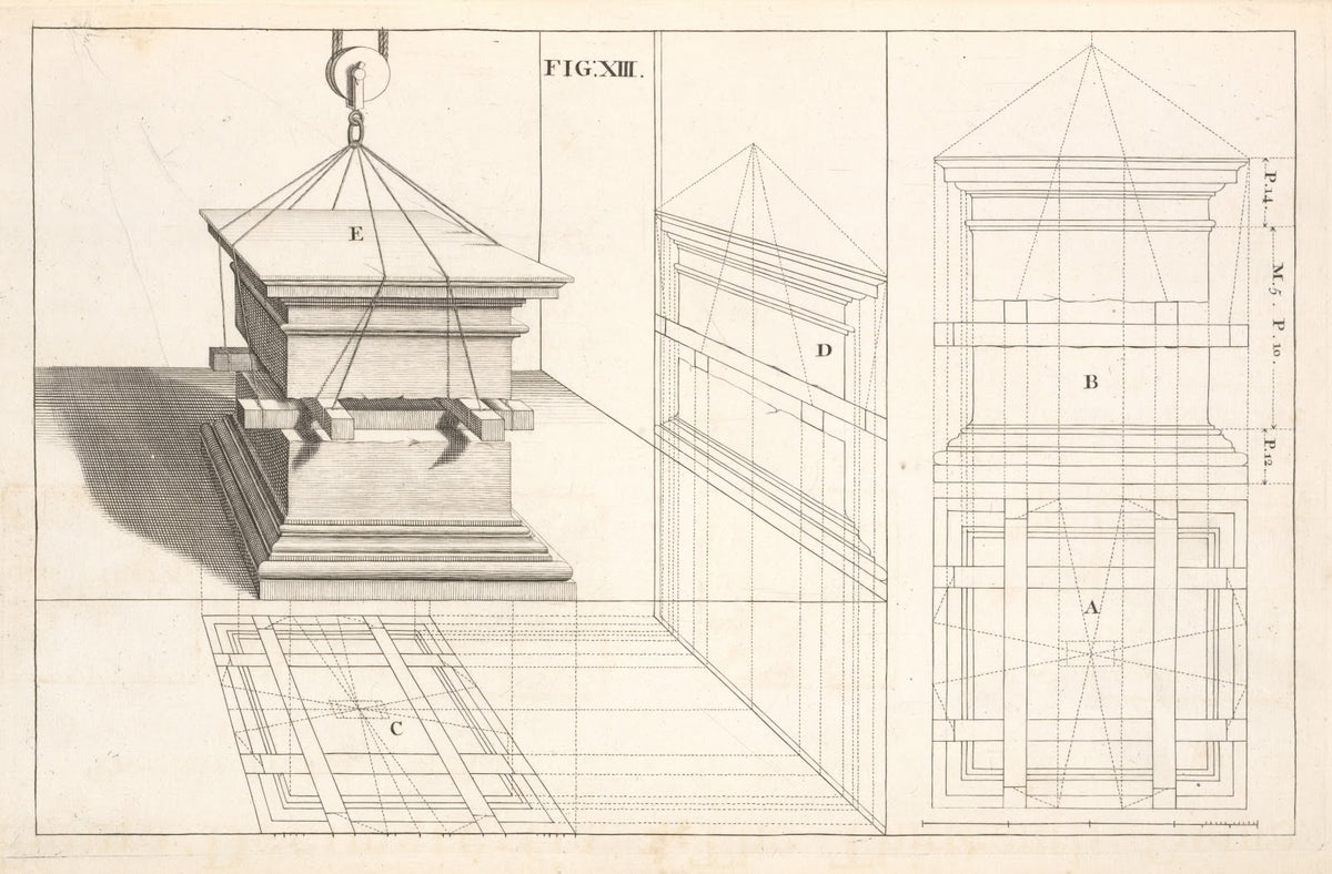 The projection of a pedestal of the composite order in perspective 1707