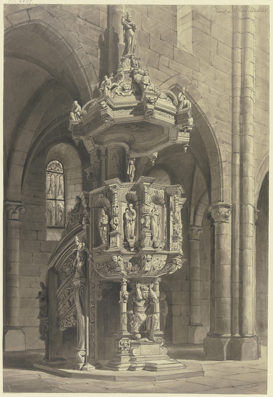 Kanzel in St Georg in Schlettstadt 1879