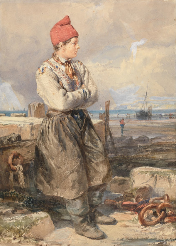 French Coast Scene with Fisherboy 1829