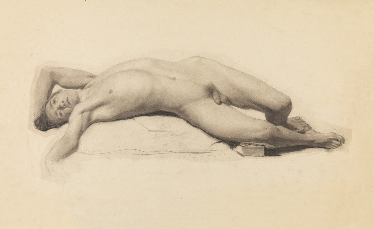 Reclining male nude 19th century