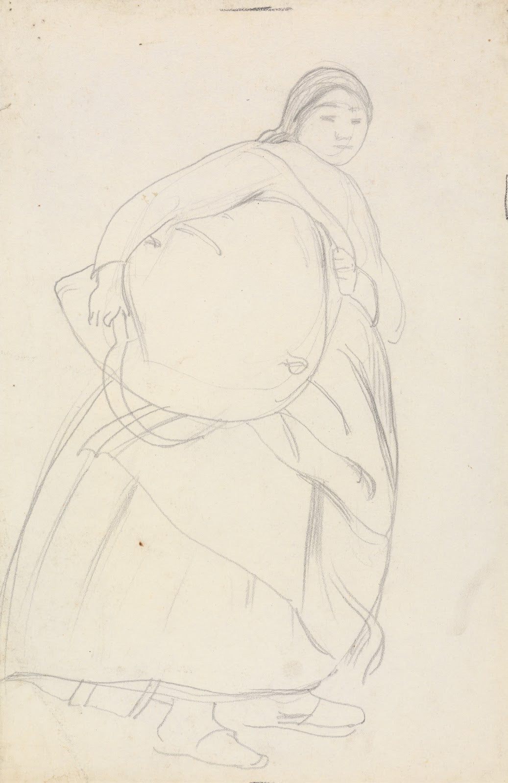 Woman Carrying a Sack of Cut Grass