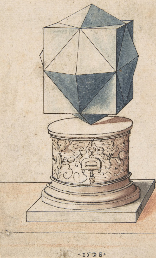 Perspectival Drawing of a Column Base with Geometrical Form 1528