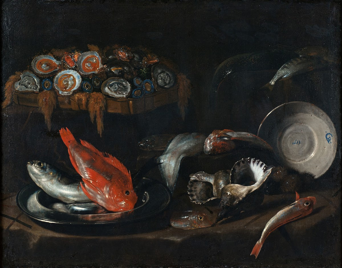 Still Life with Fish and Oysters 1653