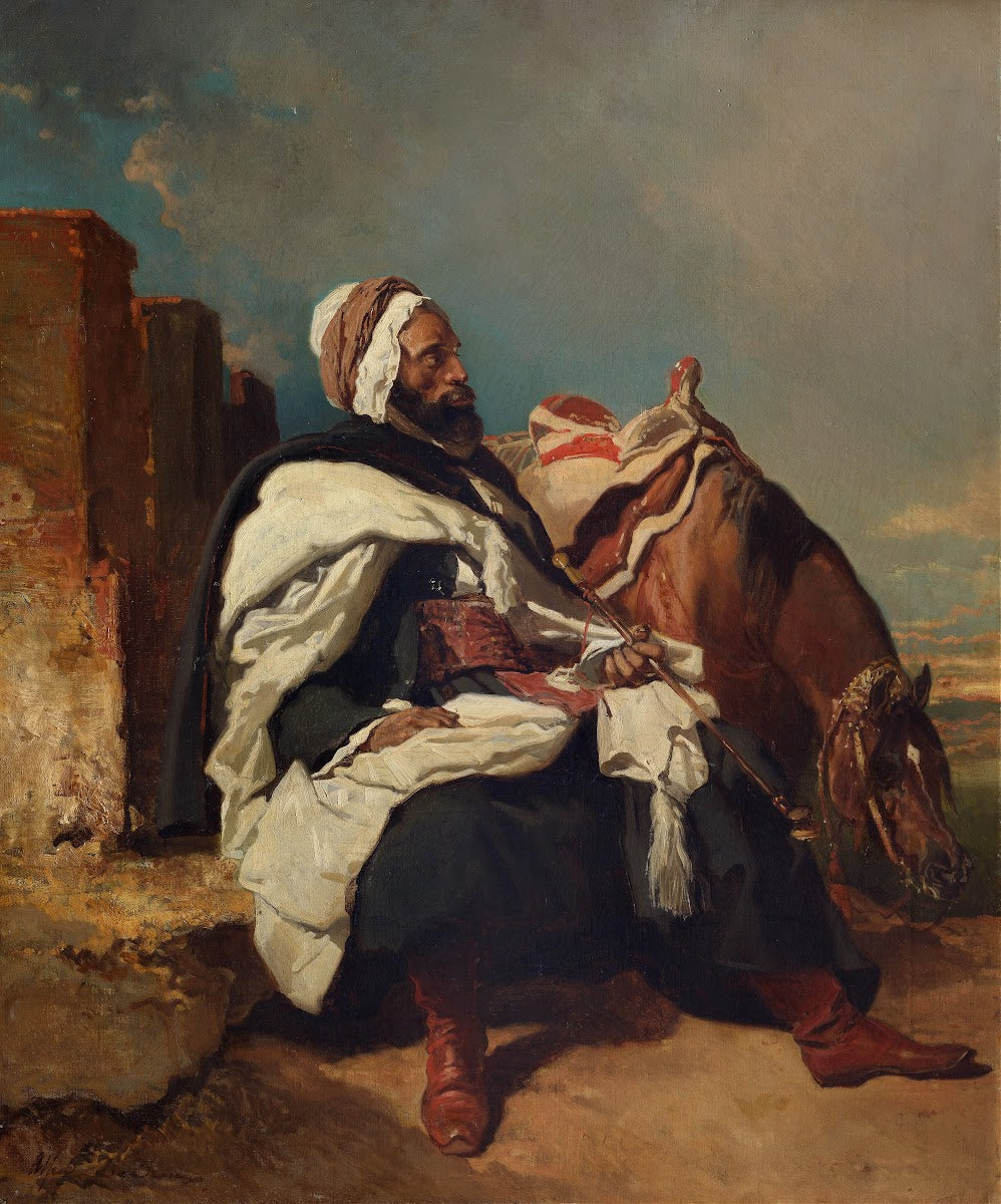 Seated Arab Man with Horse possibly ca 185058