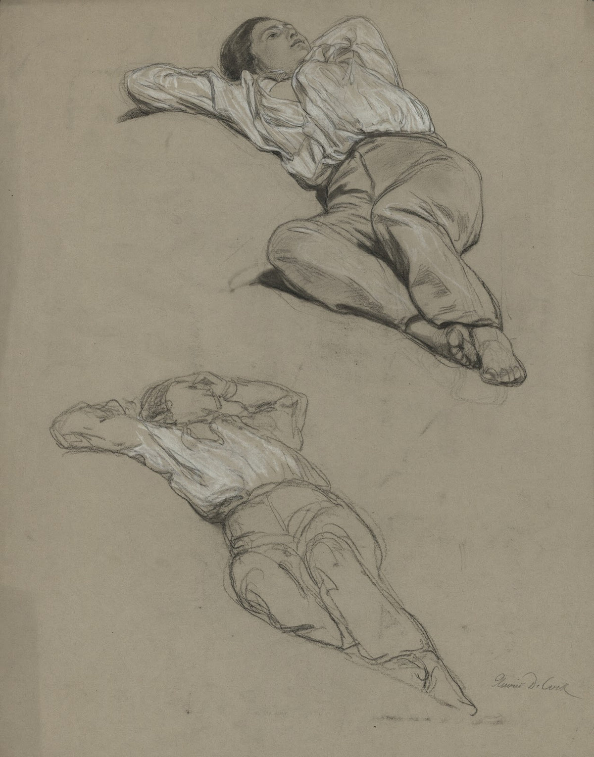 Lying young man 19th century
