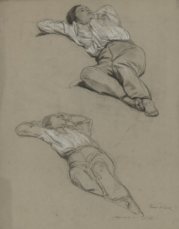 Lying young man 19th century