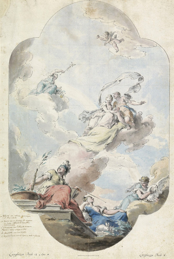 Design for a Ceiling Painting with a Nuptial Allegory c 1750 c 1775