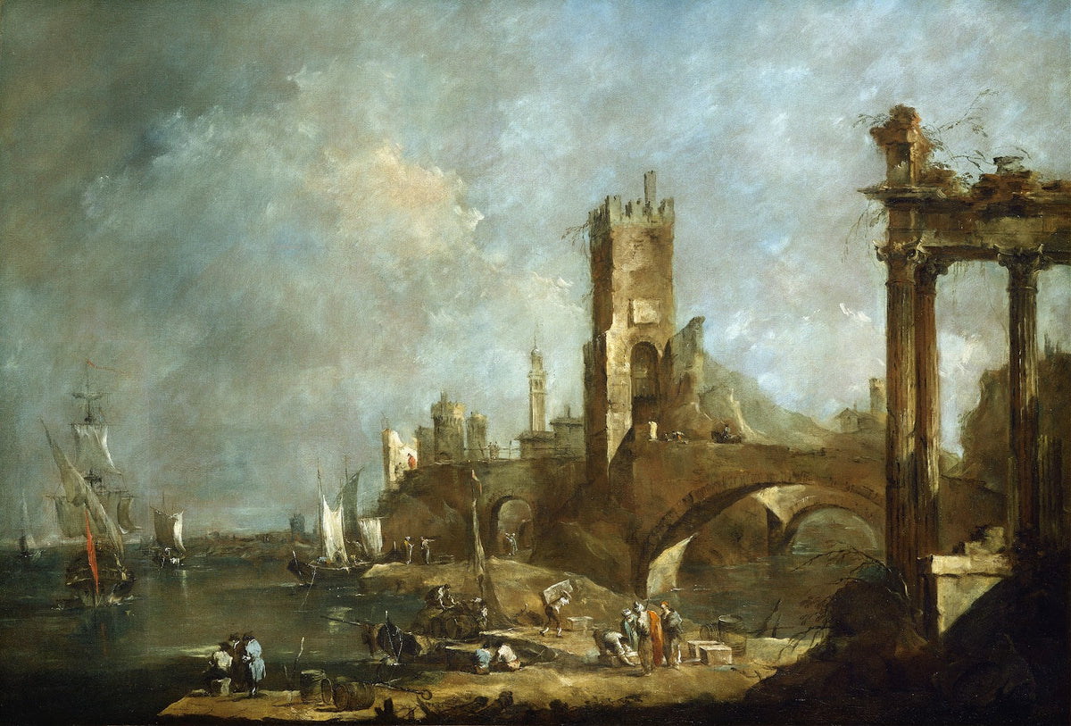 Capriccio of a Harbor c 1760 1770