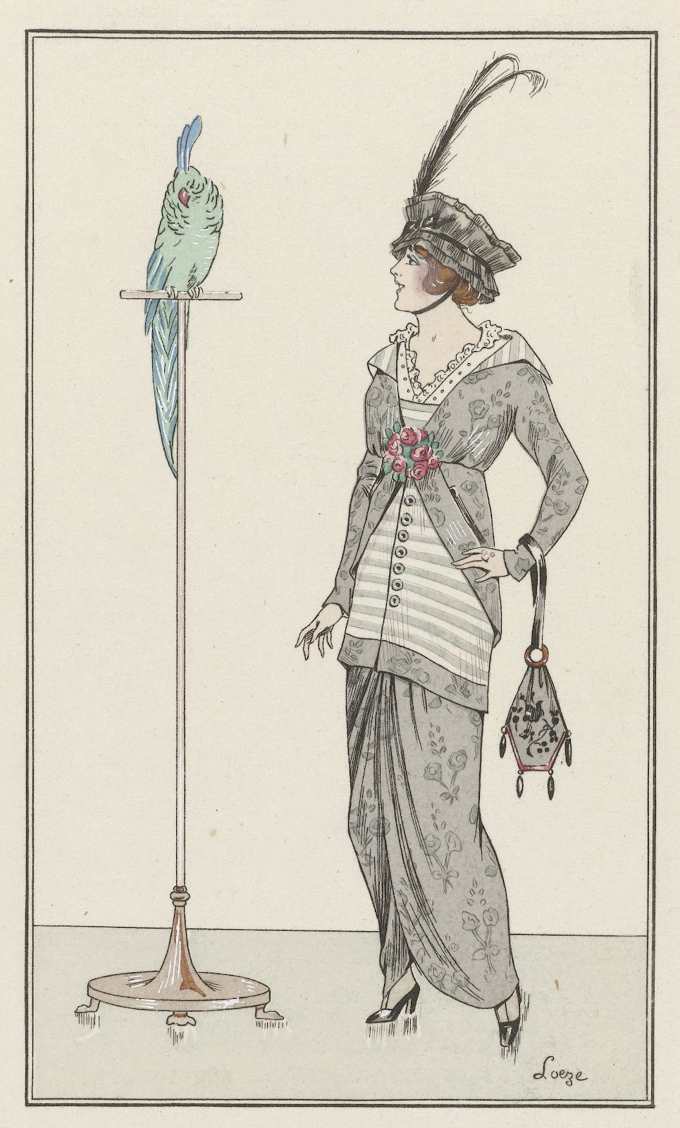 Robe de taffetas à fleurs 1913