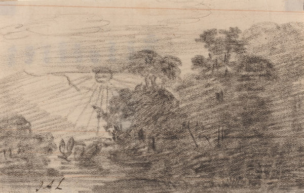 Sunset above a Mountain Lake 1820s 1830s